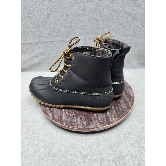 Henry Ferrera Duck Boots Waterproof Insulated Women's Size 9 Black & Brown - Picture 5 of 13